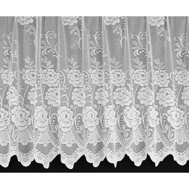 Burritt Lace Semi Sheer Curtain Single Panel, 200cm Width x 91cm Drop