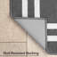 Tapis gris foncé / blanc à double bordure touffeté à la machine-64089921