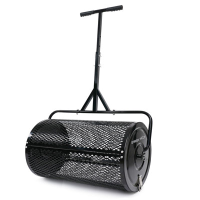 Composteur épandeur de mousse de tourbe de 30 pouces avec accessoires de soutien à l'installation, épandeur à pelouse en métal pour sol, fumier, paillis, épandage - Épandeurs de jardin pour pelouses