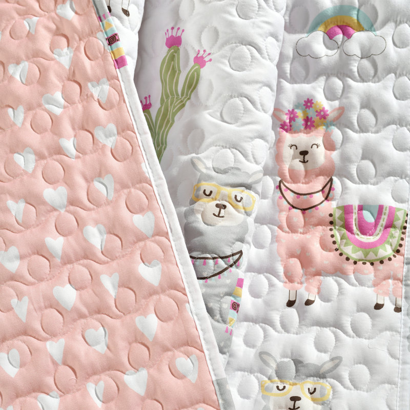 Southwest Llama Cactus Reversible Toddler Throw Blanket