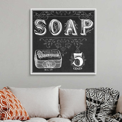«Chalkboard Bath Signs I», reproduction d'impression sur toile