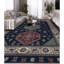 Tapis bleu marine noué à la main de haute qualité