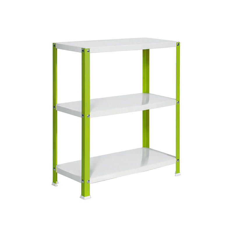 Hamwi 100 cm W Steel Shelving Unit, 90cm H x 100cm W x 30cm D, Green/White