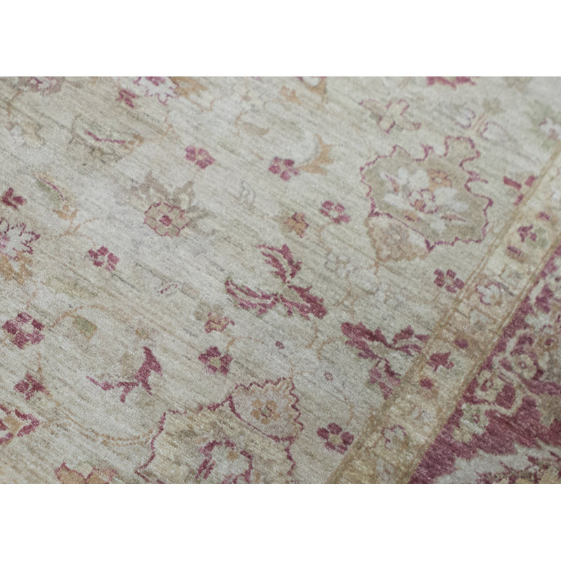 Hand-Knotted High-Quality Red and Green Area Rug