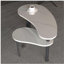 Table basse contemporaine rotative avec pieds en bois d'hévéa massif, table basse rotative à 360 degrés avec plateau en pierre frittée blanche de 6 mm pour le salon, la chambre à coucher, le balcon et le bureau personnel