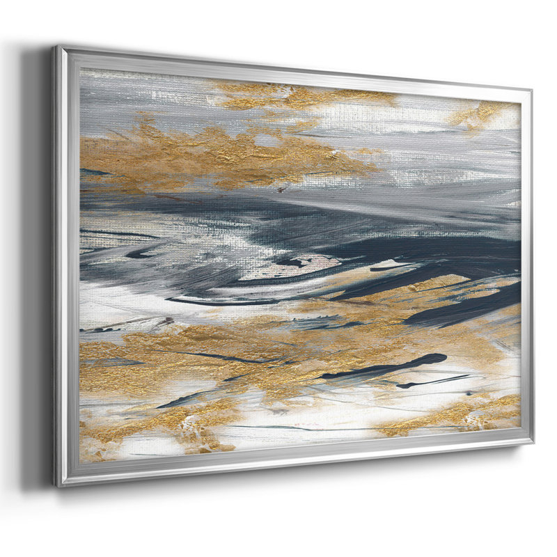 Tumultueuse marine, reproduction sur toile encadrée, H 14 po x l 20 po x P 1,5 po, Argent