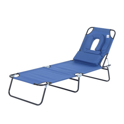 Adjustable Outdoor Lounge Chair, Blue