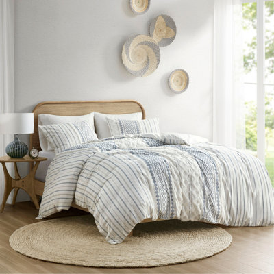 Ensemble de housse de couette en coton avec chenille
