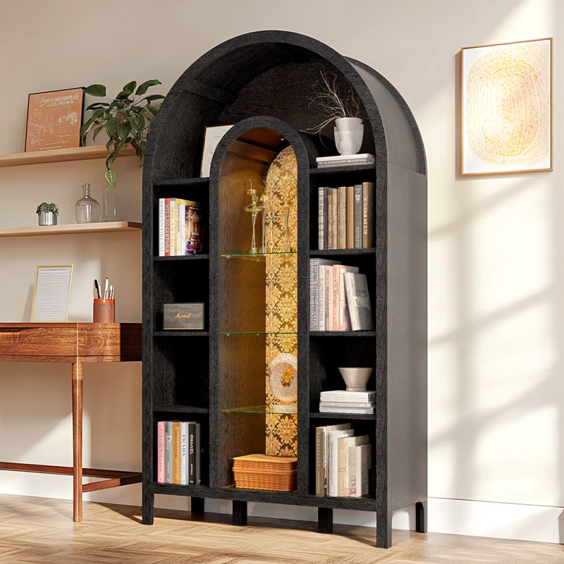 Black Bar Cabinet with LED Light