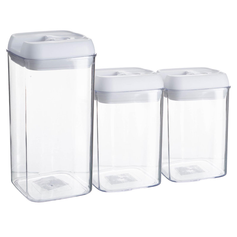 Argon Tableware - Flip Lock Food Storage Containers Set (2 Sizes), White