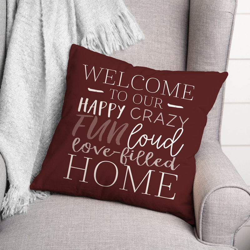 Maroon Square Indoor/Outdoor Reversible Throw Pillow