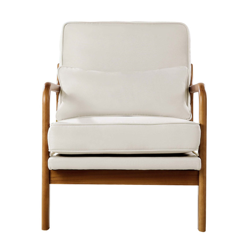 Chaise d'appoint Mid-Century moderne en lin avec support ergonomique