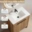 Meuble-lavabo sur pied de 30 pouces avec panneau rainuré 3D et lavabo en céramique intégré,