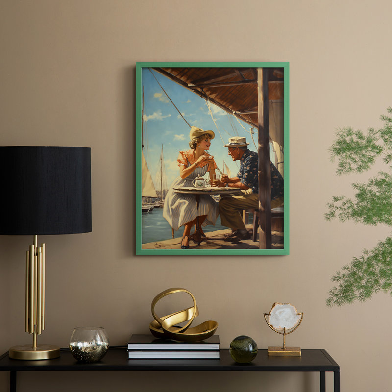 NAUTICAL Series DCXL, reproduction encadrée - bois massif, H 15 po x l 12 po, Vert