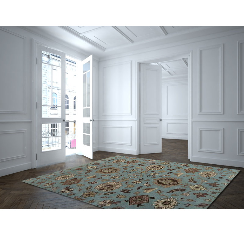 Acaia Wool Floral Indoor Rug, Square 1'6"