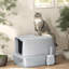 Enclosed Litter Box with Built-in Scoop