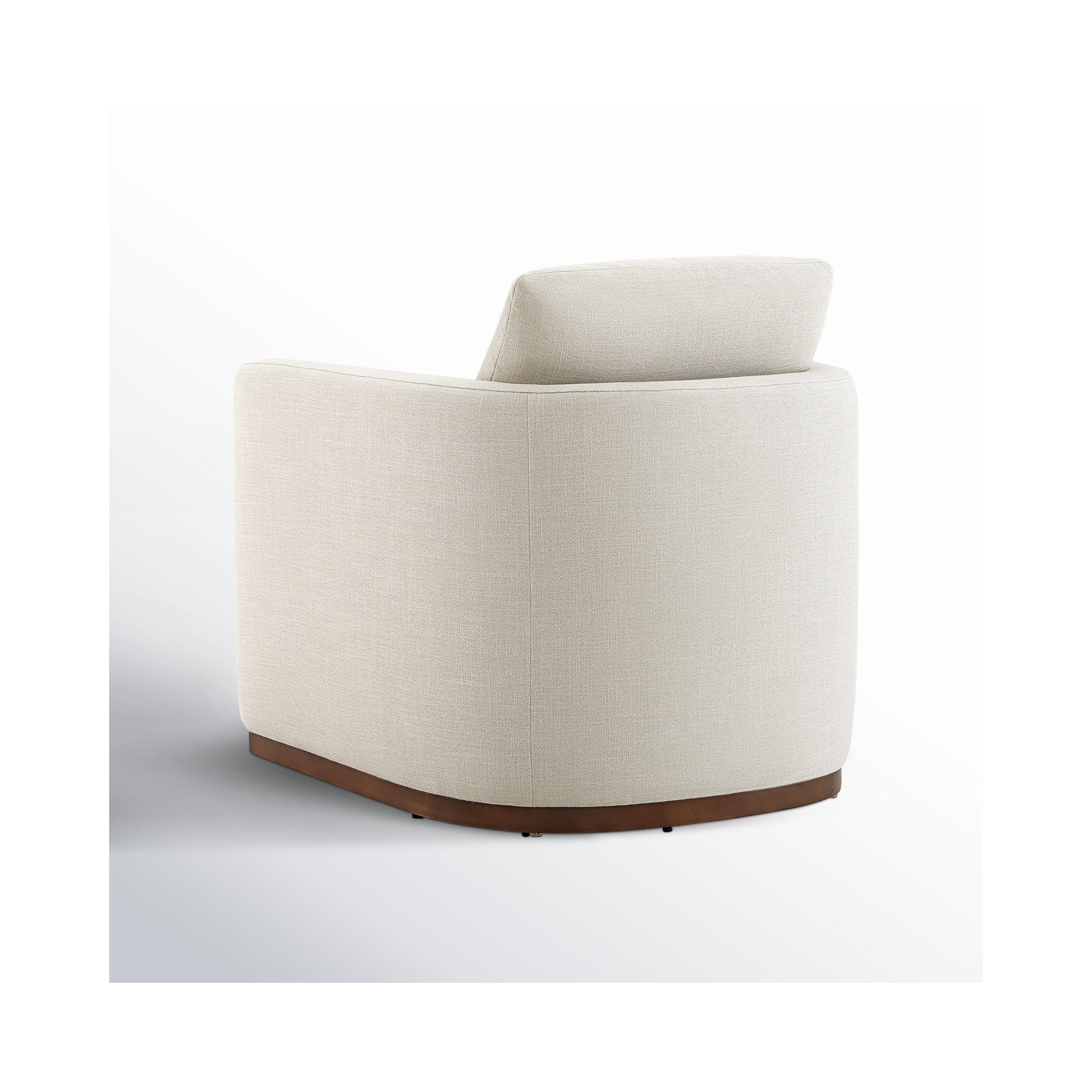 Bobbi Rounded Back Upholstered Swivel Armchair, Effie Linen Performance Linen