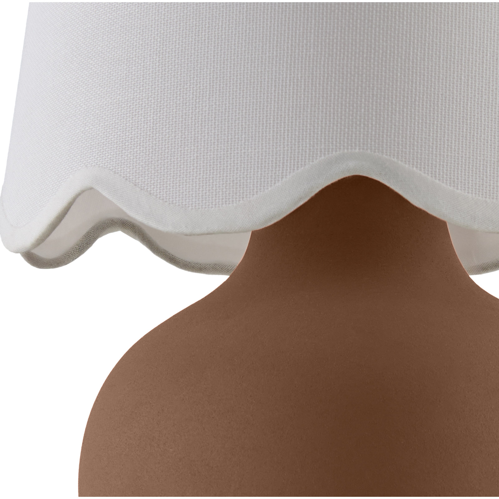 Momsen Scallop Ceramic Table Lamp, Brown, White, 13"H x 8"W x 8"D