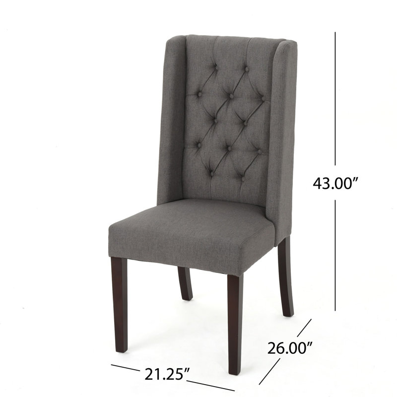 Chaise de salle à manger rembourrée Toshia, Gris foncé