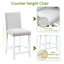 Élégante table de salle à manger à 5 comptoirs en blanc. Table carrée avec décoration en cristal. Bois massif et construction blanche 5 pièces Nuance. Garniture.