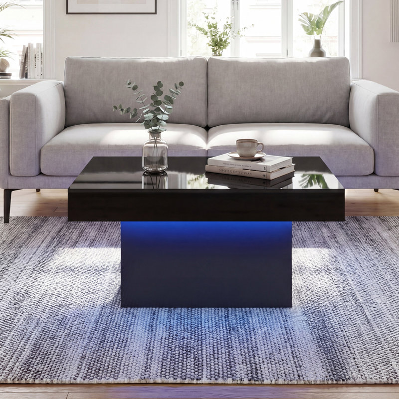 Coffee Table with Storage, Black