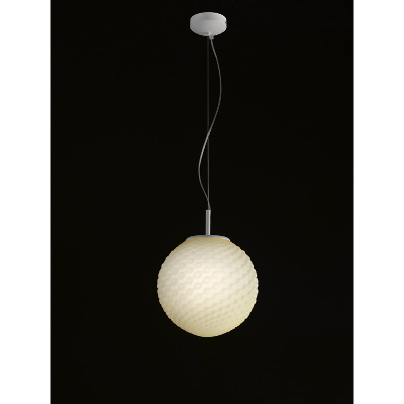Domino 1 - Light White Sphere Pendant, Amber