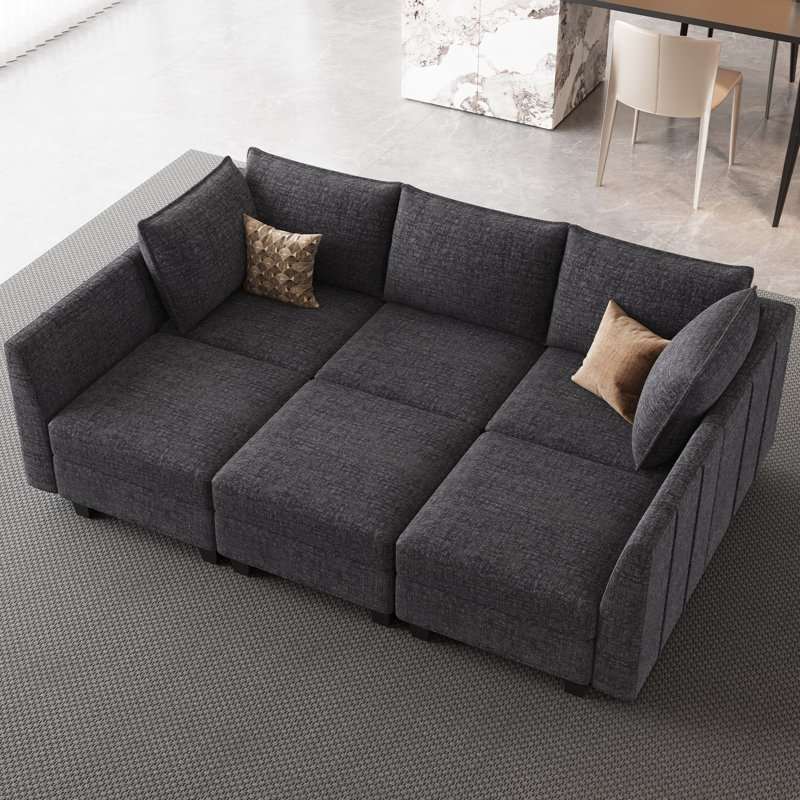 Aurora Chenille Sofa Bed Storage Sleeper Convertible Modular Sofa Sectional Couch With Detachable Washable Cushion For Livingroom Bedroom