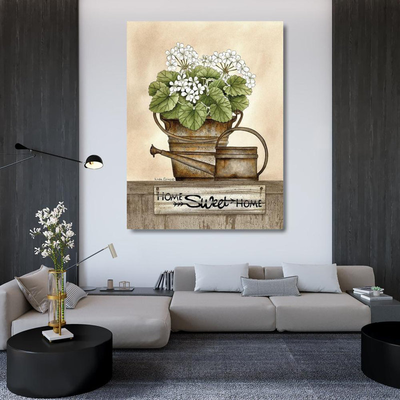 Ophelia & Co. Spivey, Linda, art sur toile tendue avec châssis: Home Sweet Home Geraniums, H 47 po x l 36 po