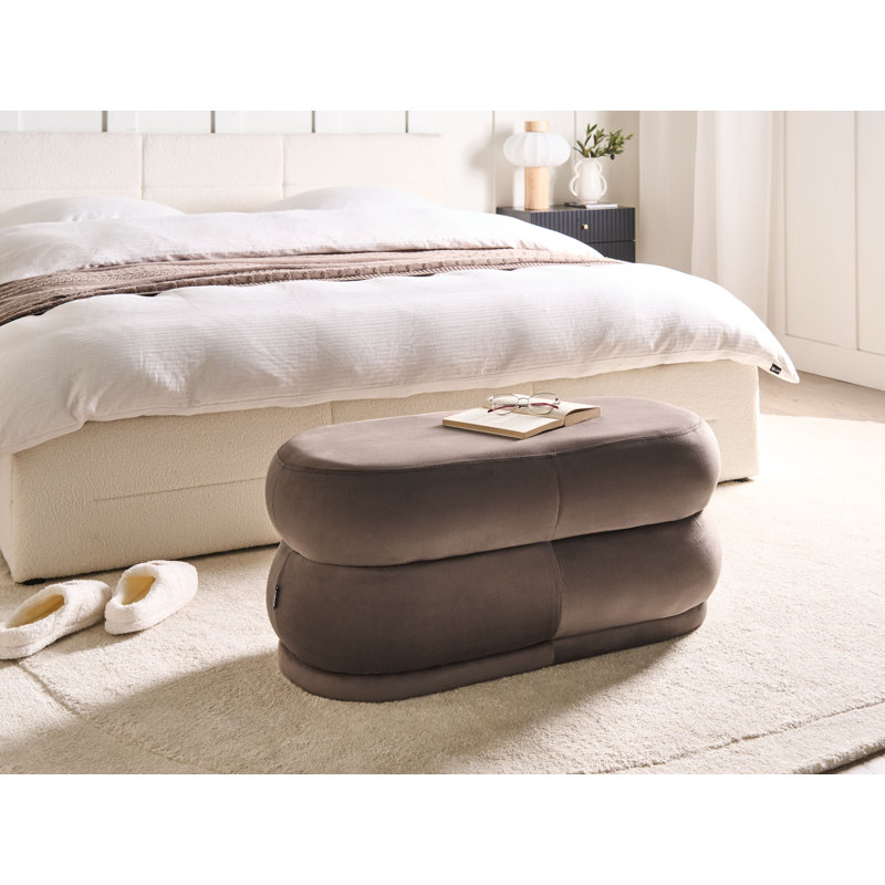 100% Polyester Upholstered Bench, Brown