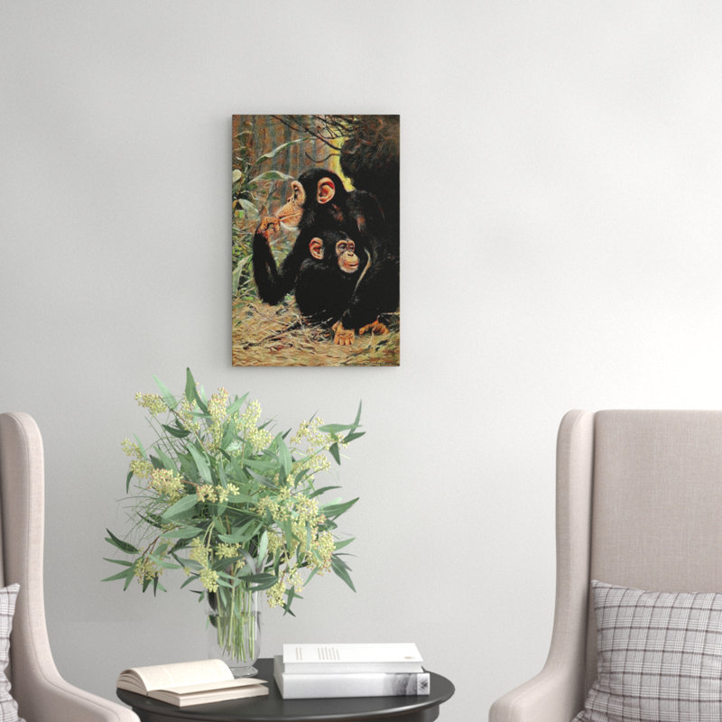 Vintage Chimpanzee by Wilhelm Kuhnert - Wrapped Canvas, 60cm H x 40cm W