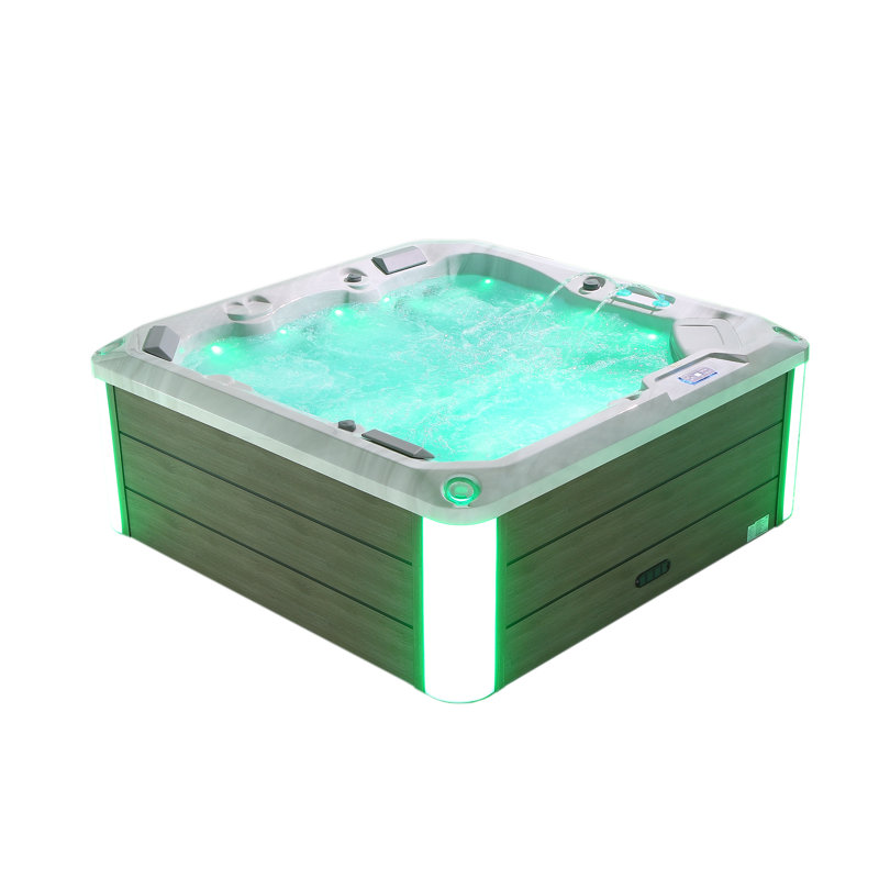5-Person White Acrylic Lounger Spa with 41 Jets