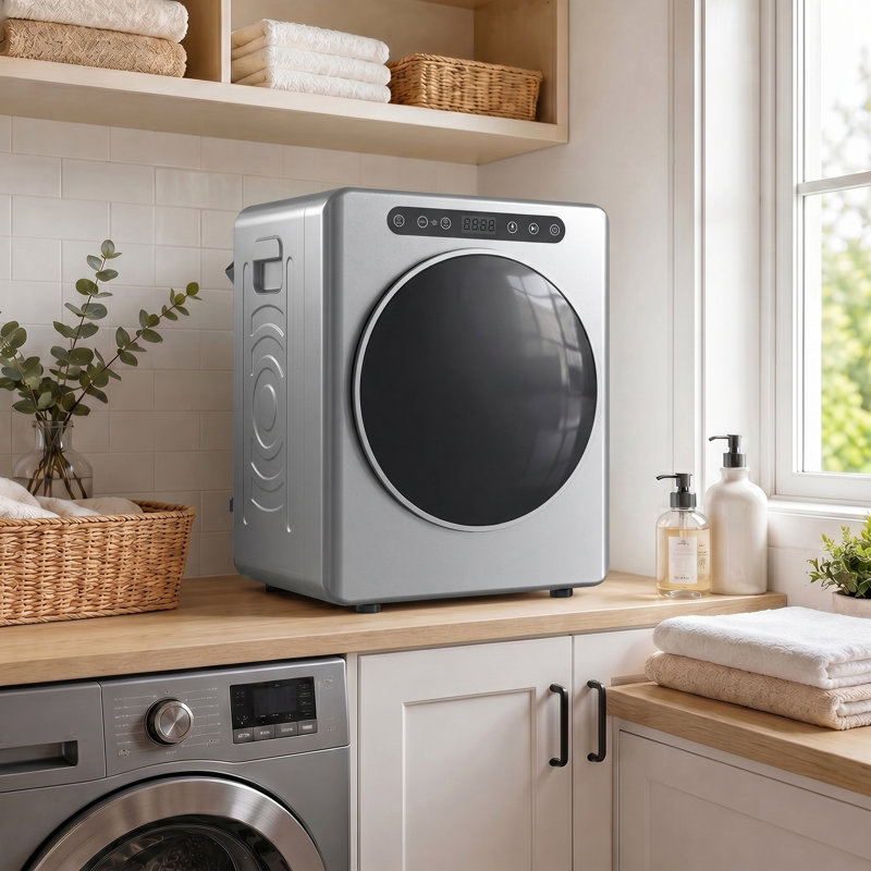 Laundry 5 kg Portable Vented Tumble Dryer Machine with Timer, Silver Tone