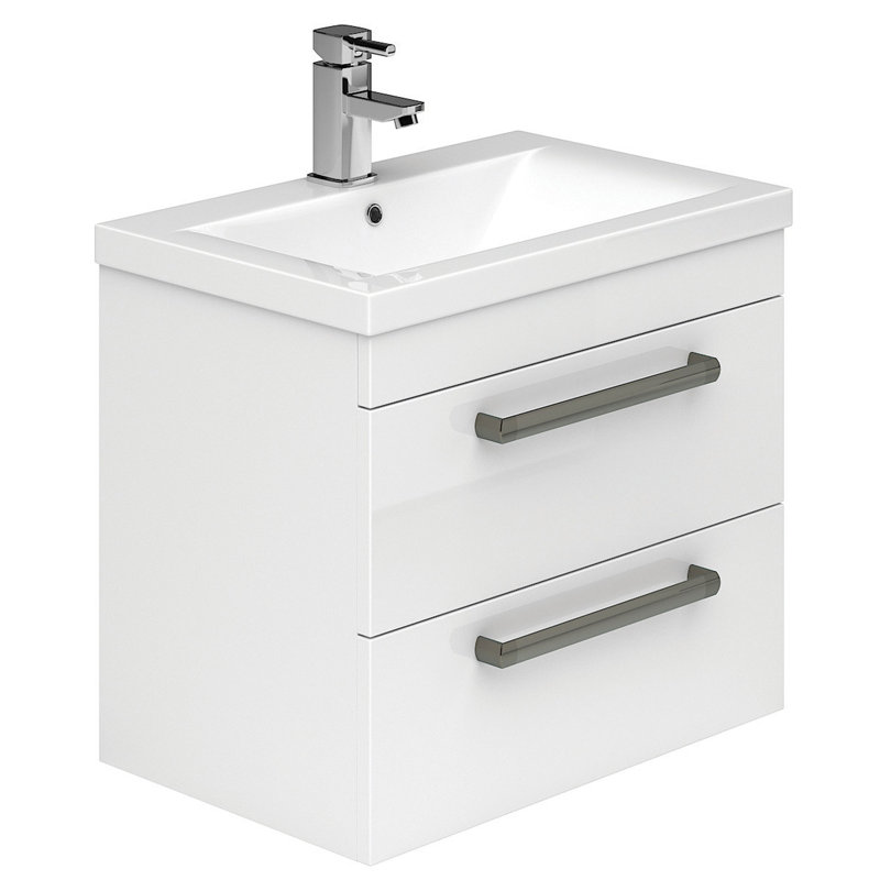 515 mm Single Vanity, Gloss White