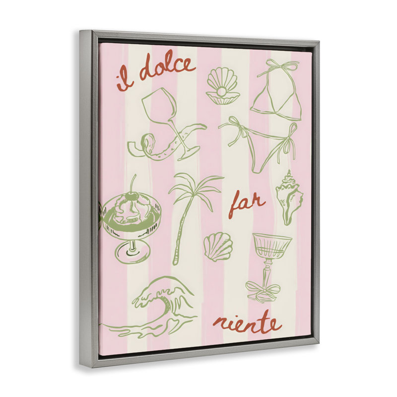 Cadre flottant Il Dolce Far Niente, par The Prints Vibe, 21 x 17, Lustre Grey Floater Framed