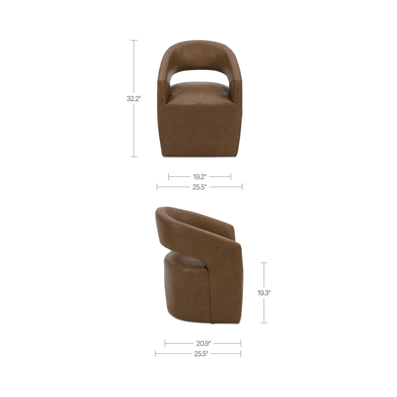 Chaise roulante Barrow en cuir brun clair
