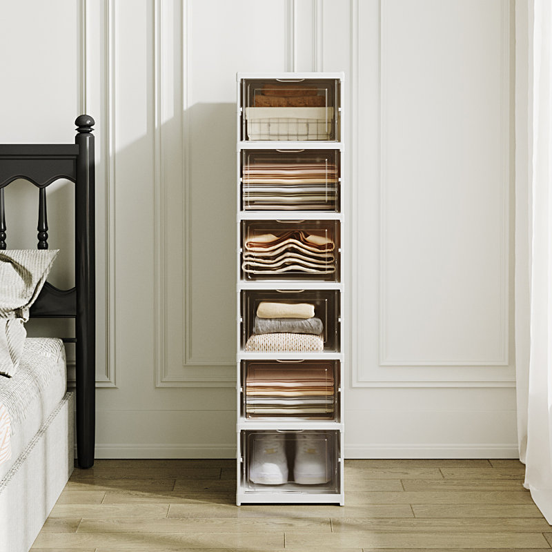 6 Pair Stackable Shoe Storage Cabinet
