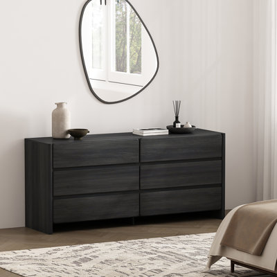 Commode 72 "en gris anthracite Linda (6 tiroirs)