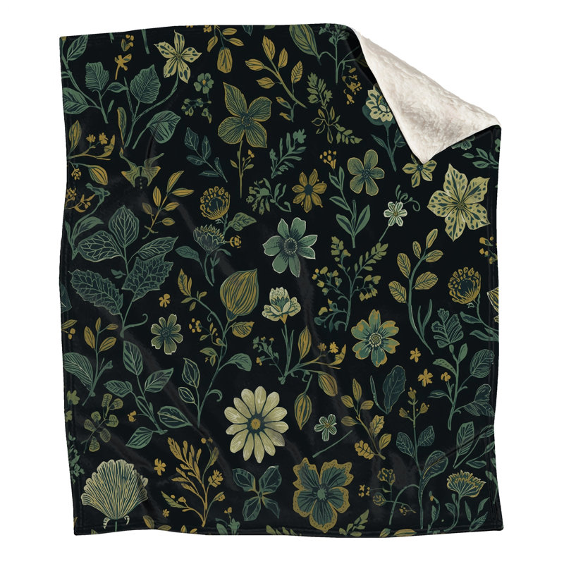 Botanical Floral Pattern Blankets, 60in W x 80in H