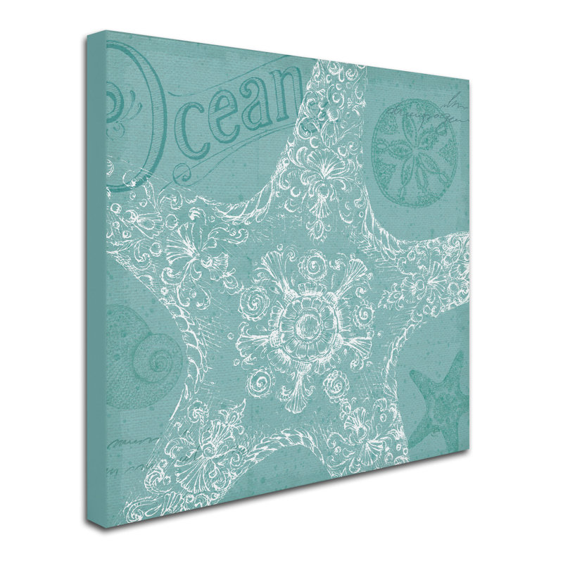 Mahaffey «Aqua Treasure I» par Daphne Brissonnet, impression sur toile tendue, H 14 po x l 14 po x P 2 po