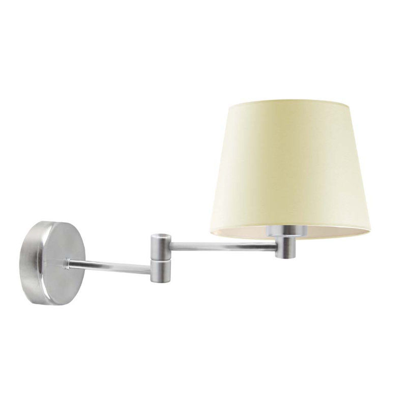 Ayannia Armed Sconce, Brushed Steel, Ecru
