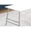 Bureau rectangulaire de salon moderne, longueur 40 po, modèle de table basse en stratifié blanc et pieds en métal gris, long, rectangulaire