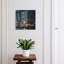 Key box for wall, Opens to the left, 30x30x5, White, Night panorama of the city full of lights, 