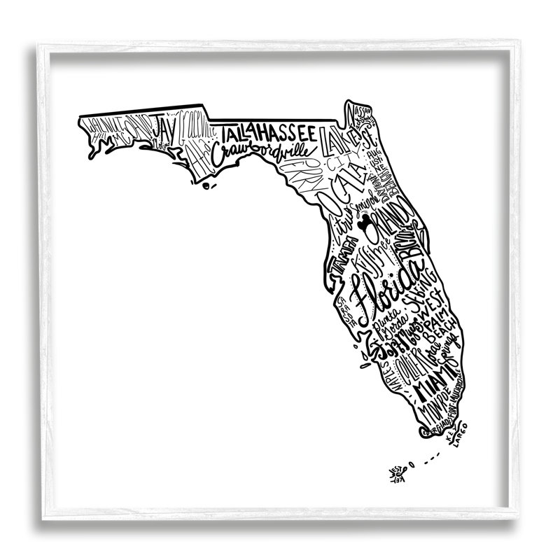 Florida State, typographie de villes, estampe numérique texturée encadrée par le samedi soir Post_aq-517