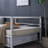 White Twin Size Daybed with Pop Up Trundle Heavy Duty Metal Twin Bed-645931808