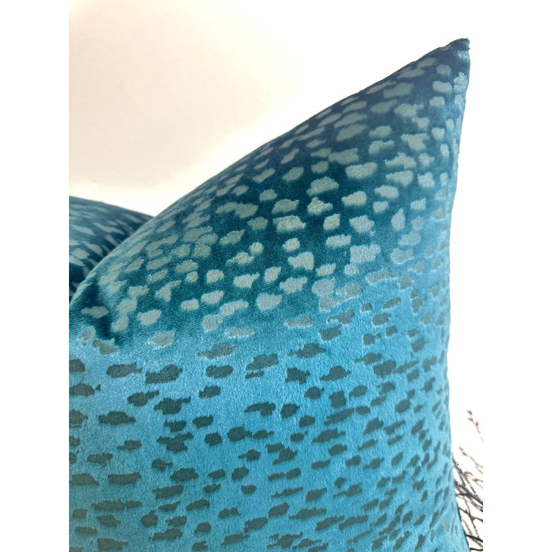 Abstract Teal Square Cushion Cover