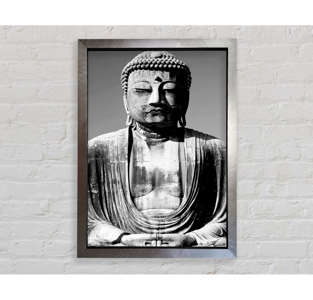 Peaceful Buddha Black N White - Einzelner Bilderrahmen Kunstdrucke