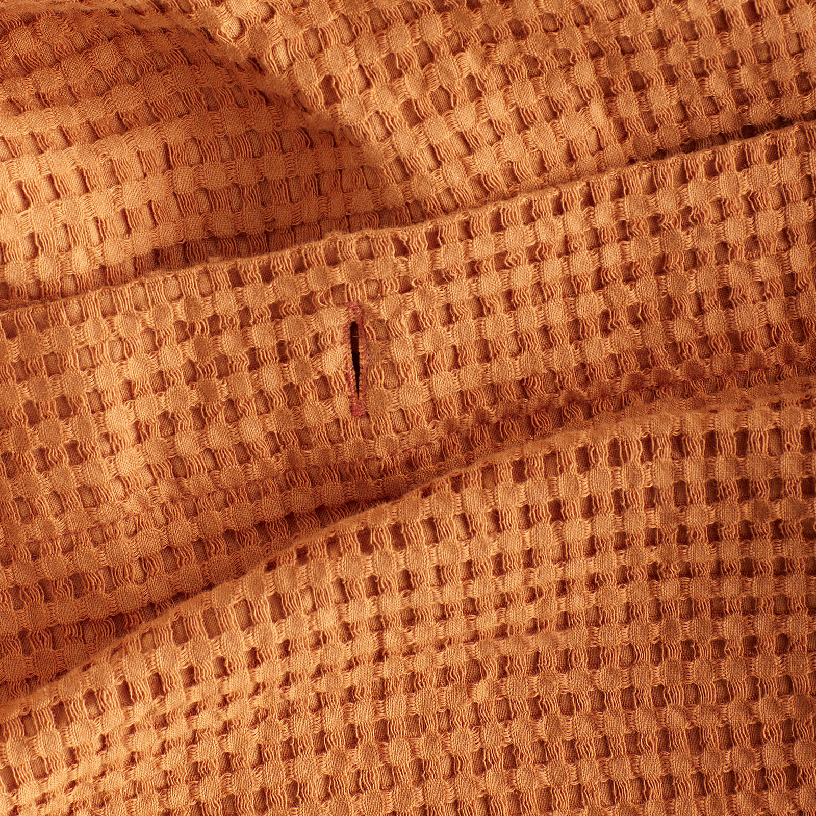 Felix Cotton Waffle Shower Curtain, Rust