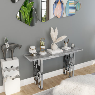 Ensemble de table de salon 3 pièces gris et argent