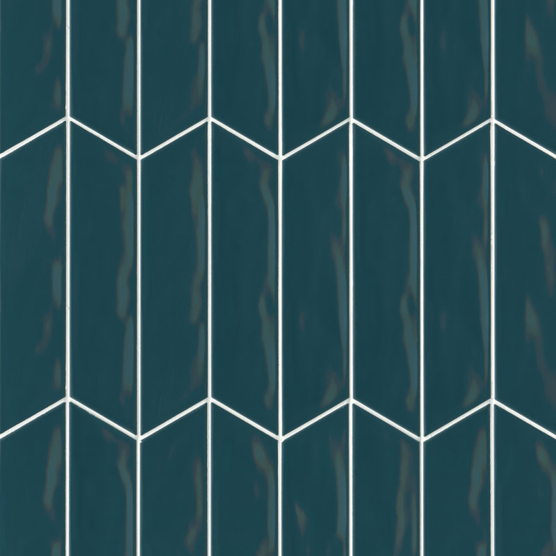 Sorrento 3" x 10" Beveled Ceramic Tile, Azzurro