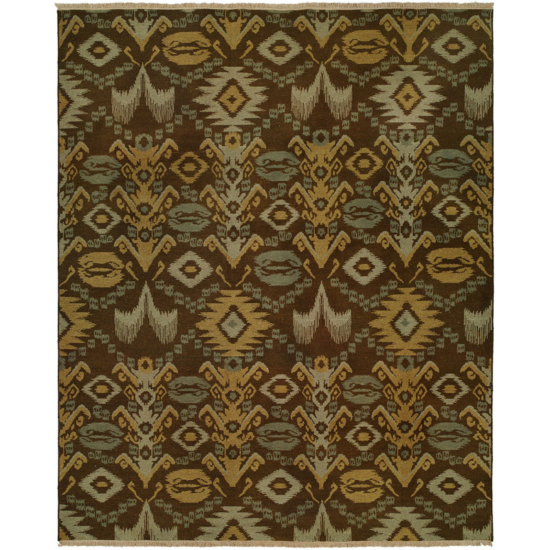 Wool Ikat Area Rug, Rectangle 4' x 6'